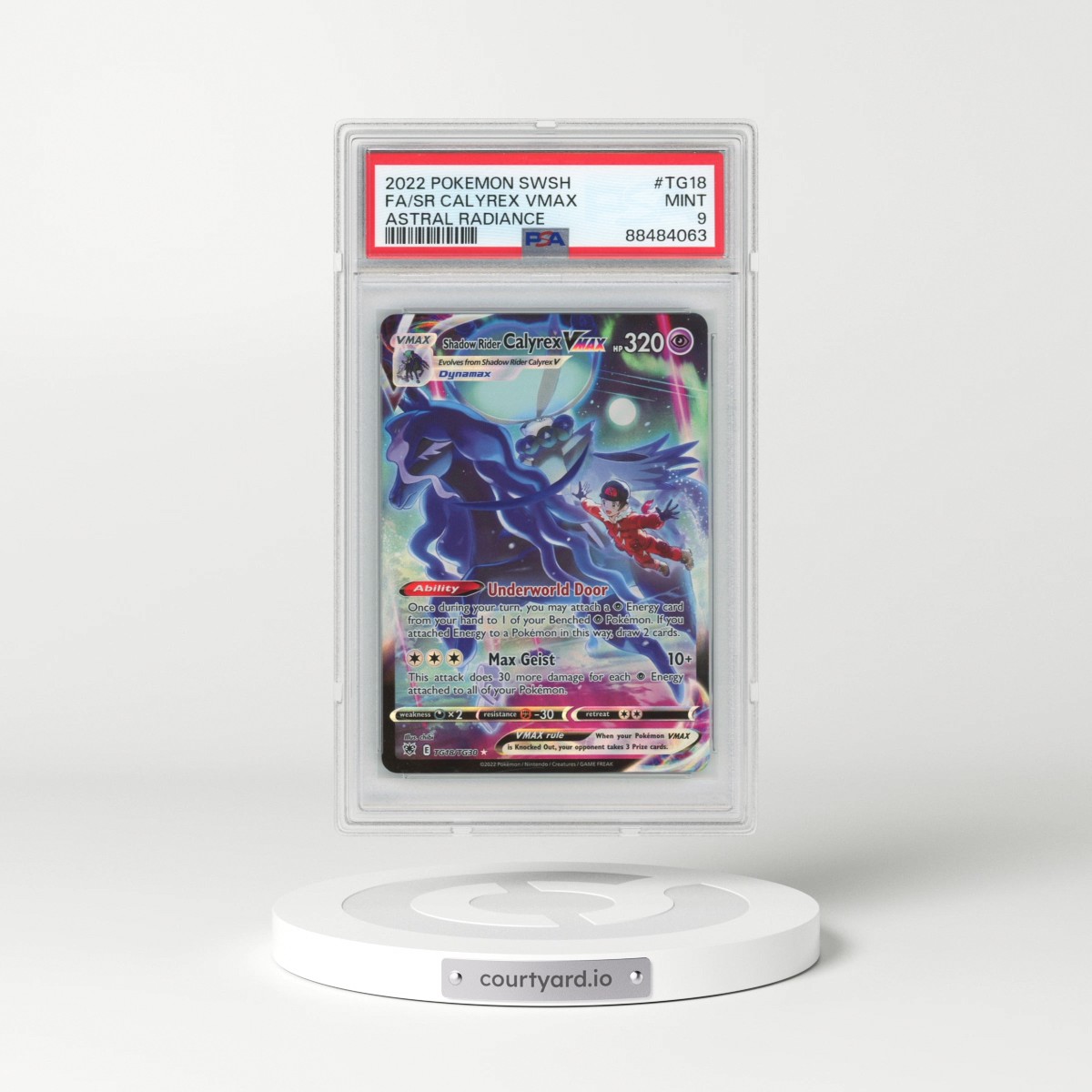 2022 Pokémon Sword & Shield Astral Radiance #TG18 Shadow Rider Calyrex Vmax - Full Art (PSA 9 MINT)