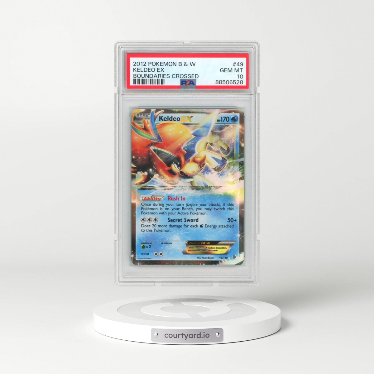 2012 Pokémon Black & White Boundaries Crossed #49 Keldeo EX - Holo (PSA 10 GEM MINT)