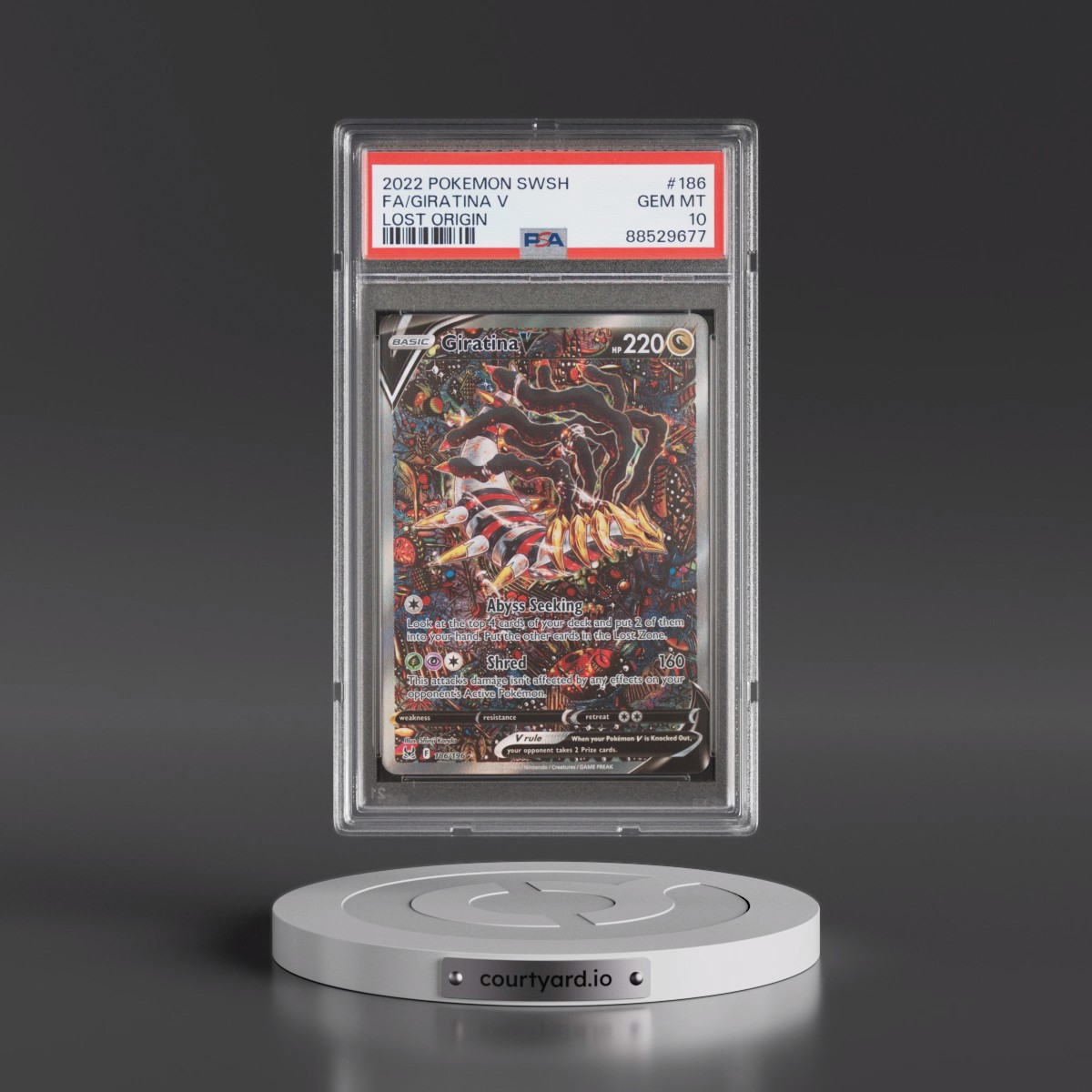 2022 Pokémon Sword & Shield Lost Origin #186 Giratina V - Holo Full Art (PSA 10 GEM MINT)