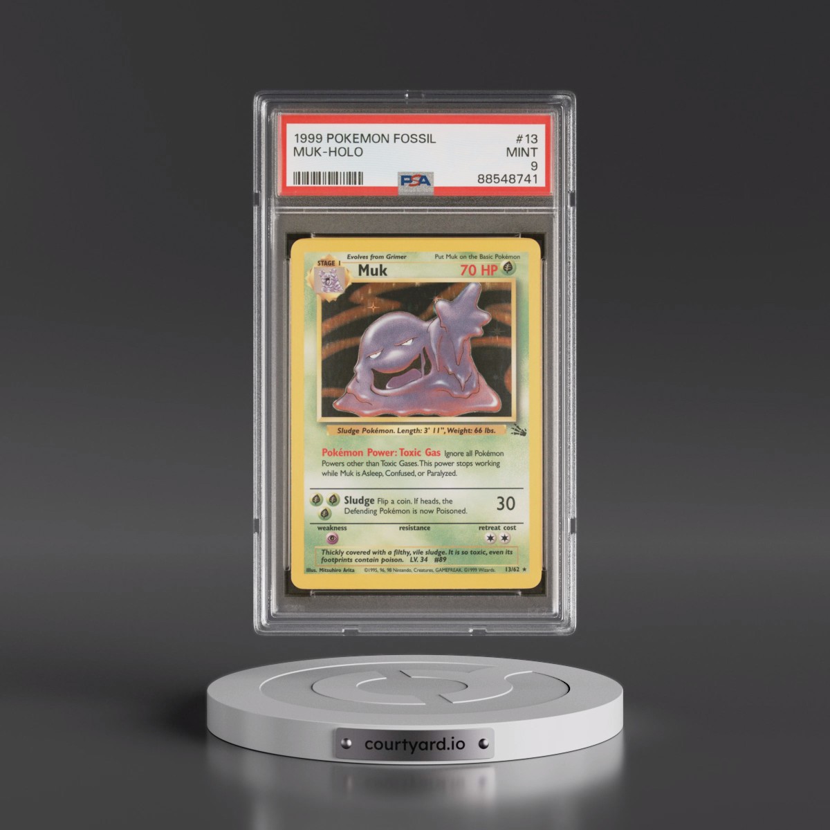 1999 Pokémon Fossil #13 Muk - Holo (PSA 9 MINT)