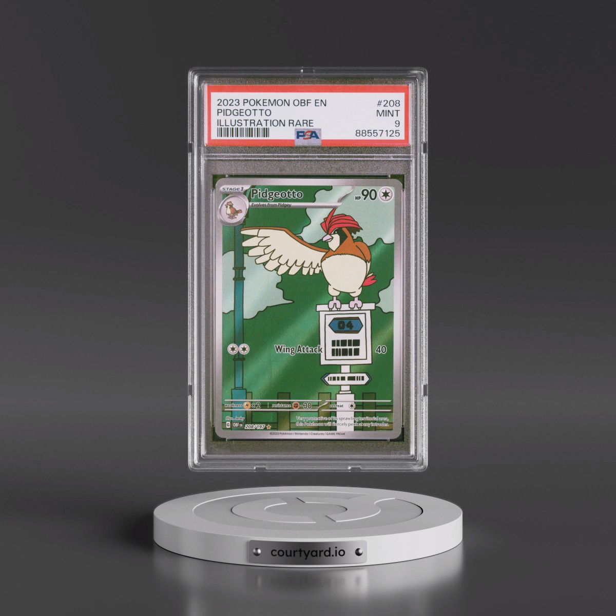 2023 Pokémon Obf EN-Obsidian Flames #208 Pidgeotto - Illustration Rare (PSA 9 MINT)