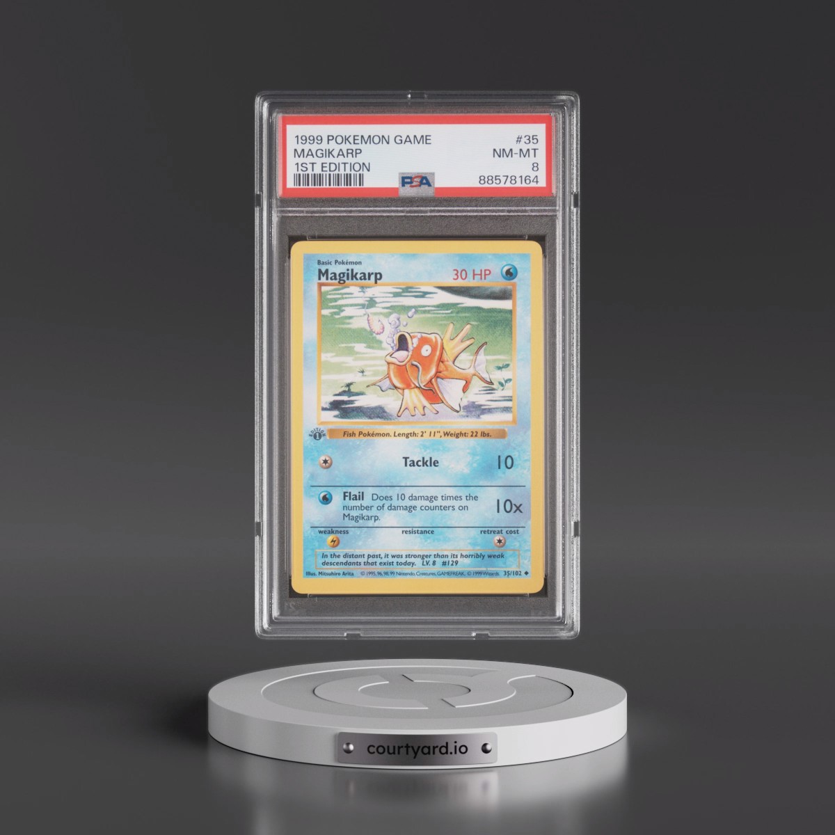1999 Pokémon Game #35 Magikarp - 1st Edition (PSA 8 NM-MT)