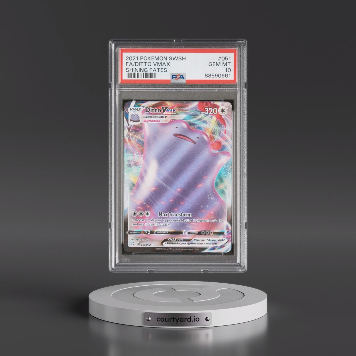 2021 Pokémon Sword & Shield Shining Fates #051 Ditto Vmax - Full Art (PSA 10 GEM MINT)