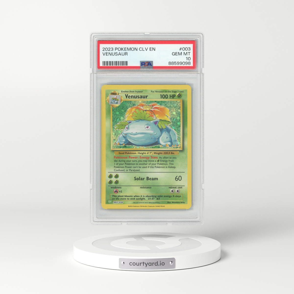 2023 Pokémon CLV-Trading Card Game Classic Venusaur & Lugia EX Deck #003 Venusaur (PSA 10 GEM MINT)