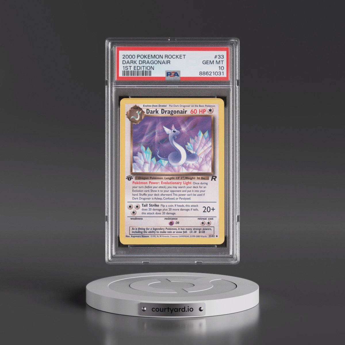 2000 Pokémon Rocket Dark Dragonair - 1st Edition #33 PSA 10