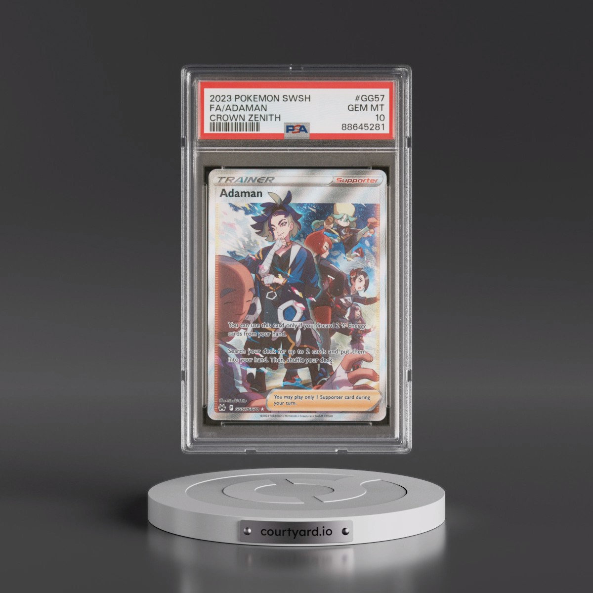 2023 Pokémon Sword and Shield Crown Zenith #GG57 Adaman - Full Art (PSA 10 GEM MINT)