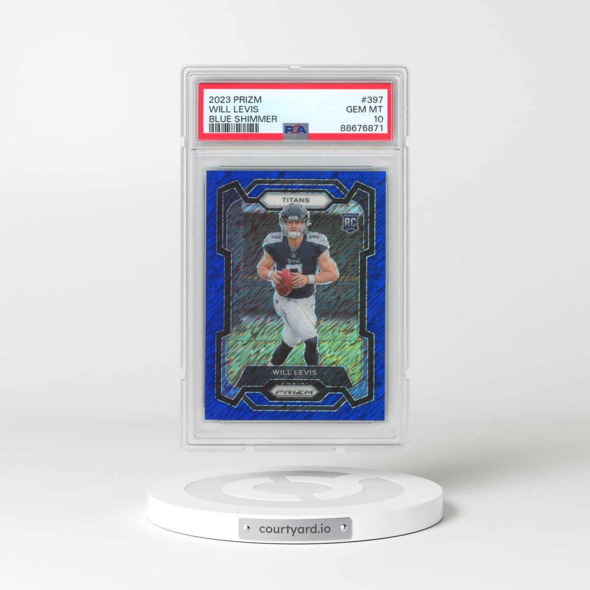 2023 Panini Prizm #397 Will Levis - Blue Shimmer (PSA 10 GEM MINT)