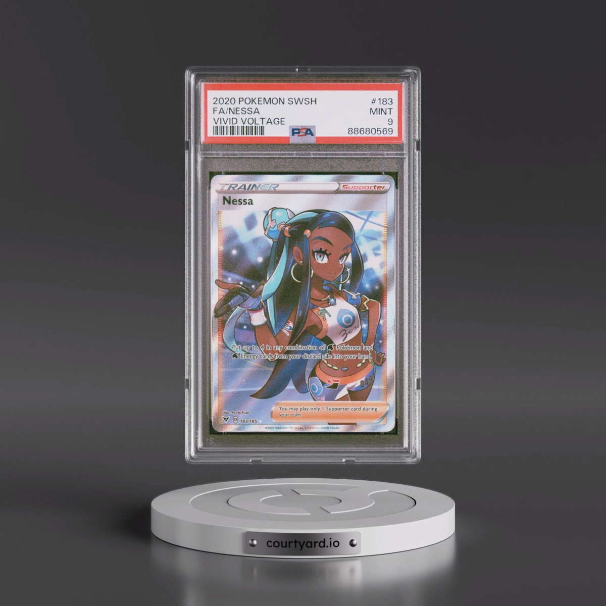 2020 Pokémon Sword & Shield Vivid Voltage #183 Nessa - Full Art (PSA 9 MINT)