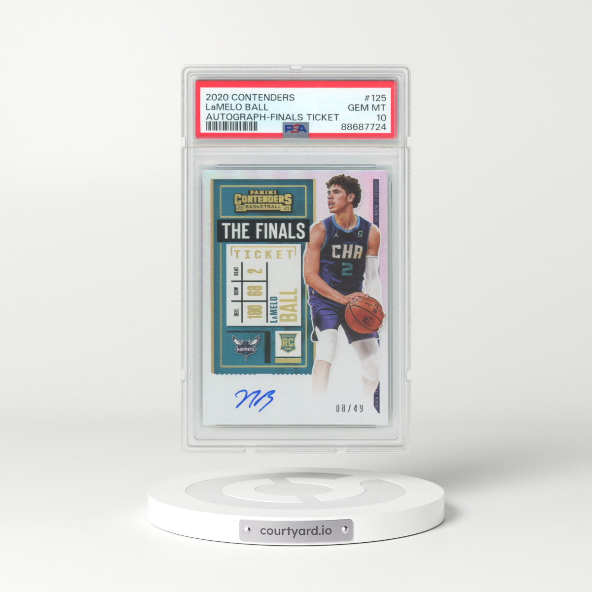 2020 Panini Contenders #125 LaMelo Ball - Autograph-Finals Ticket (PSA 10 GEM MINT)