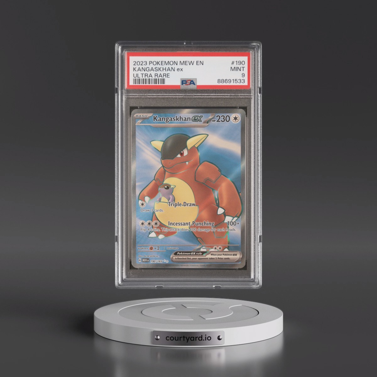 2023 Pokémon Mew EN-151 #190 Kangaskhan EX - Holo Ultra Rare (PSA 9 MINT)