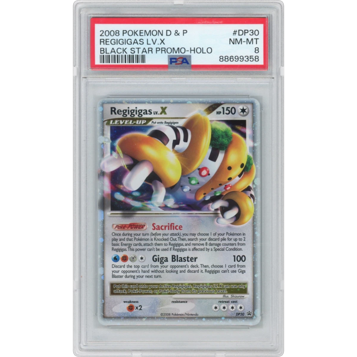 2008 Pokémon Diamond & Pearl Black Star Promo #DP30 Regigigas LV.X - Holo (PSA 8 NM-MT)