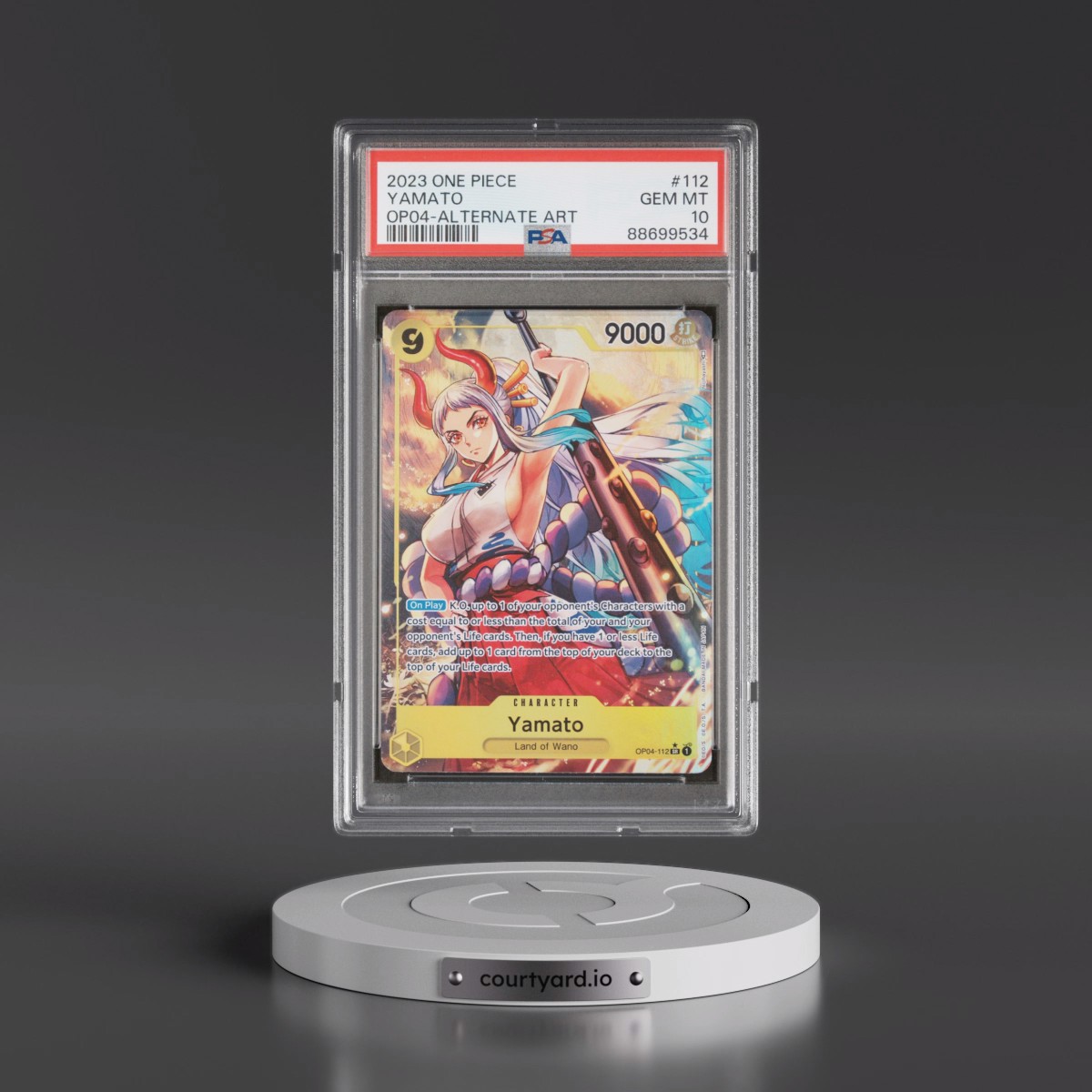 2023 One Piece OP04-Kingdoms of Intrigue #112 Yamato - Alternate Art (PSA 10 GEM MINT)