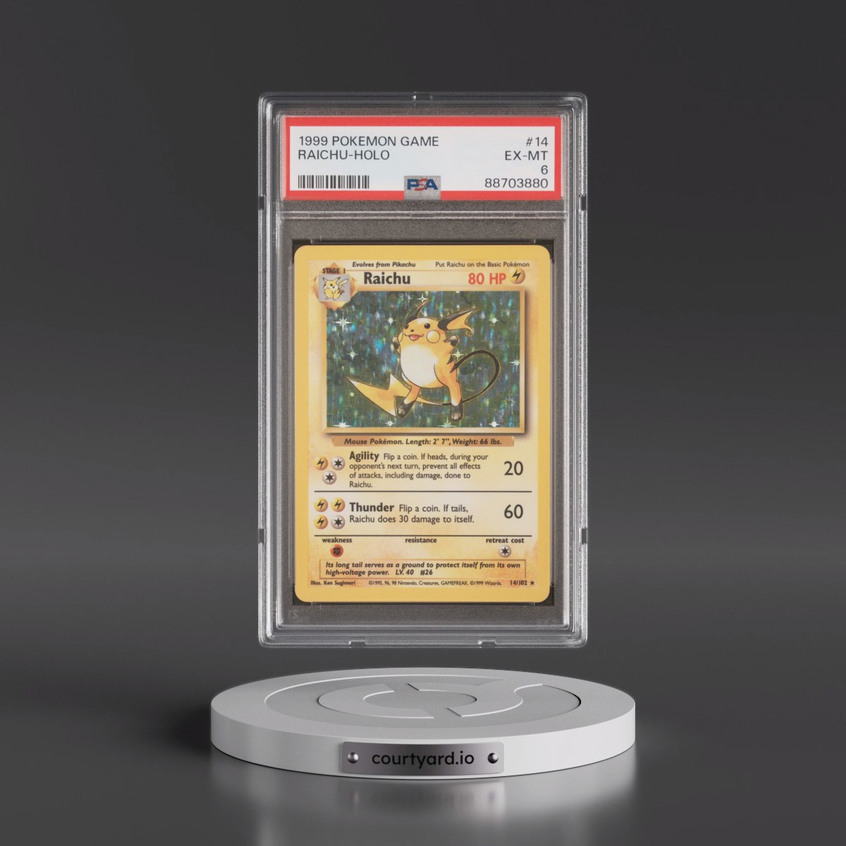 1999 Pokémon Game #14 Raichu - Holo (PSA 6 EX-MT)
