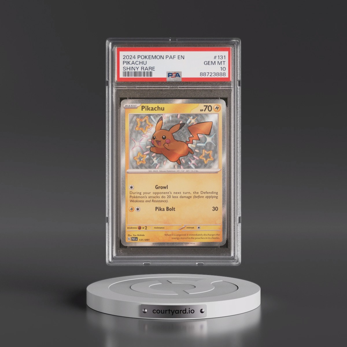 2024 Pokémon Paf EN-Paldean Fates #131 Pikachu - Shiny Rare (PSA 10 GEM MINT)