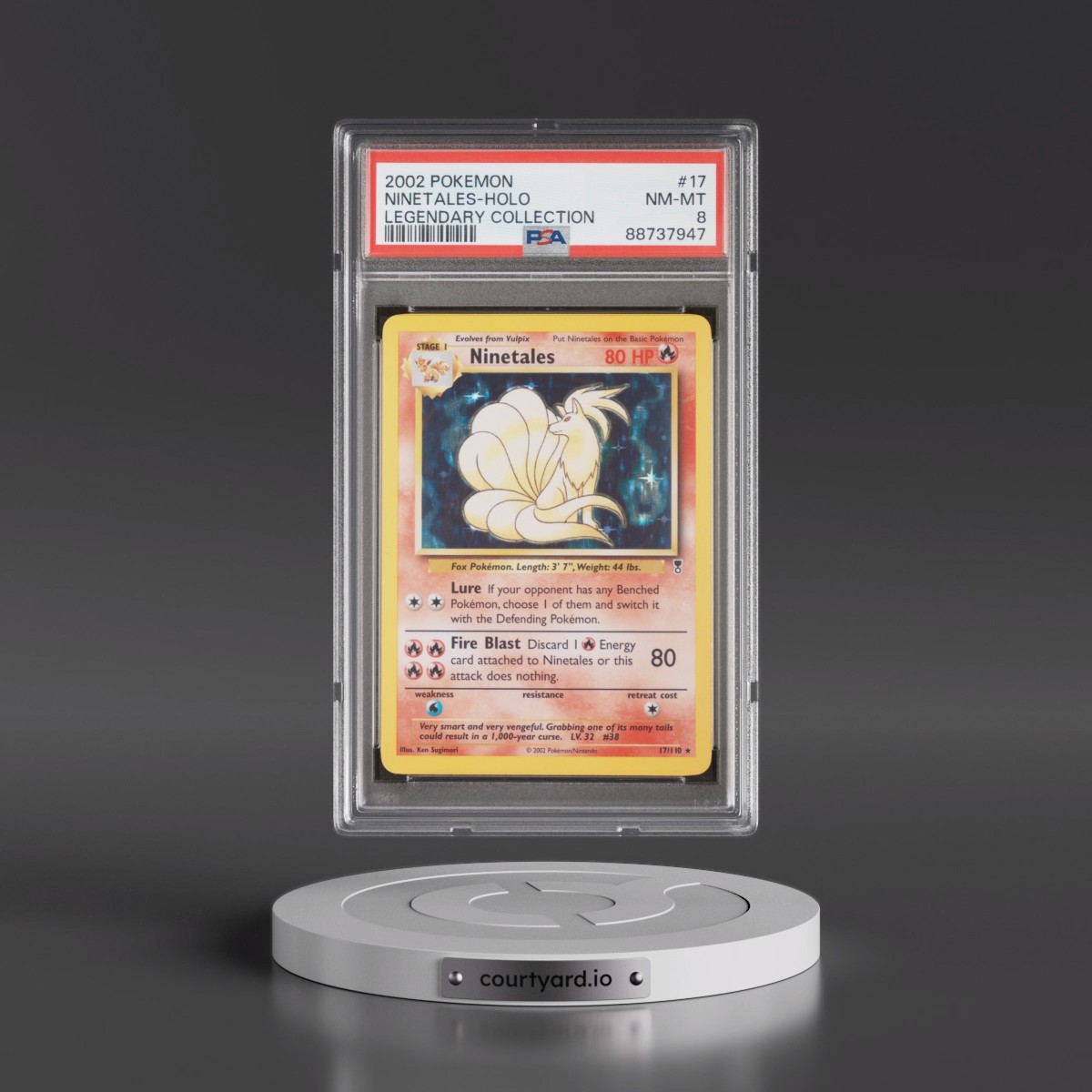 2002 Pokémon Legendary Collection #17 Ninetales - Holo (PSA 8 NM-MT)