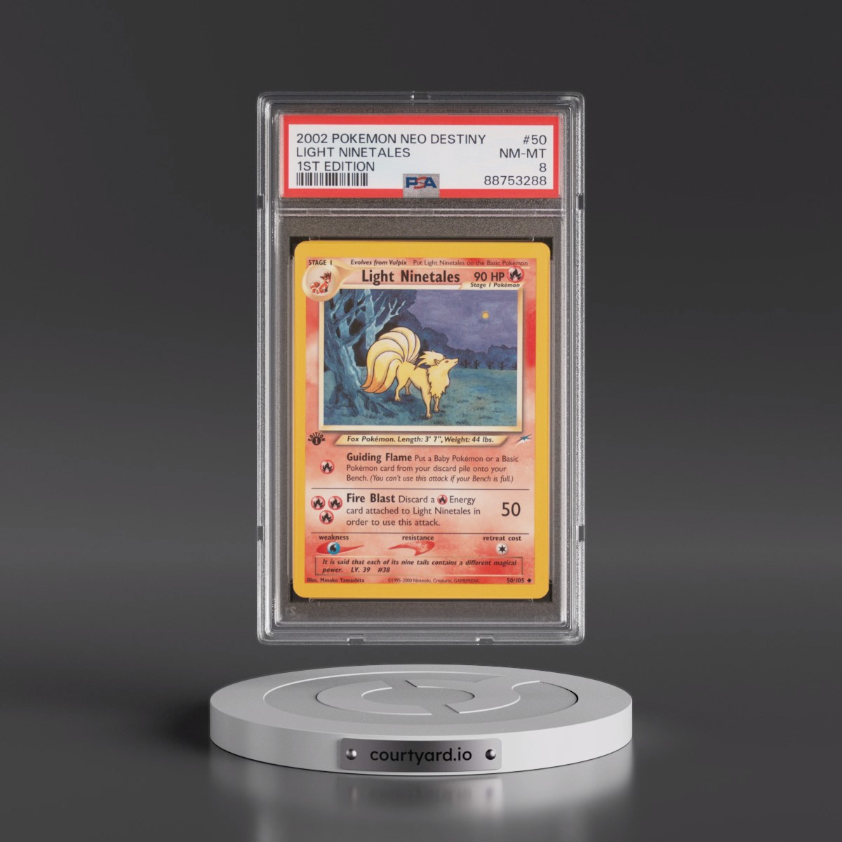 2002 Pokémon Neo Destiny Light Ninetales - 1st Edition #50 PSA 8