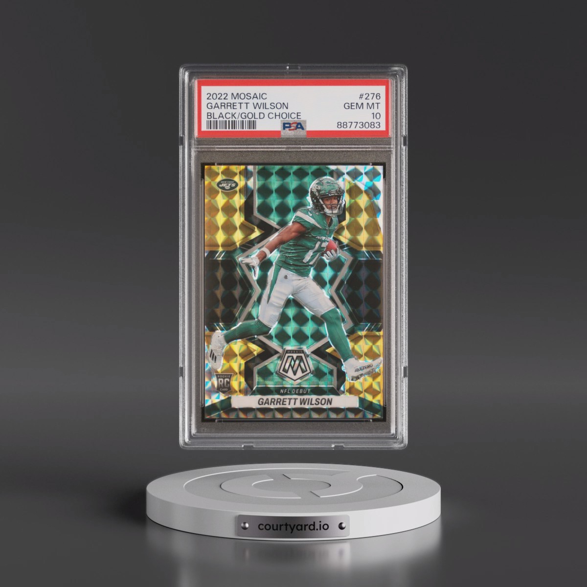 2022 Panini Mosaic #276 Garrett Wilson - Black/Gold Choice (PSA 10 GEM MINT)