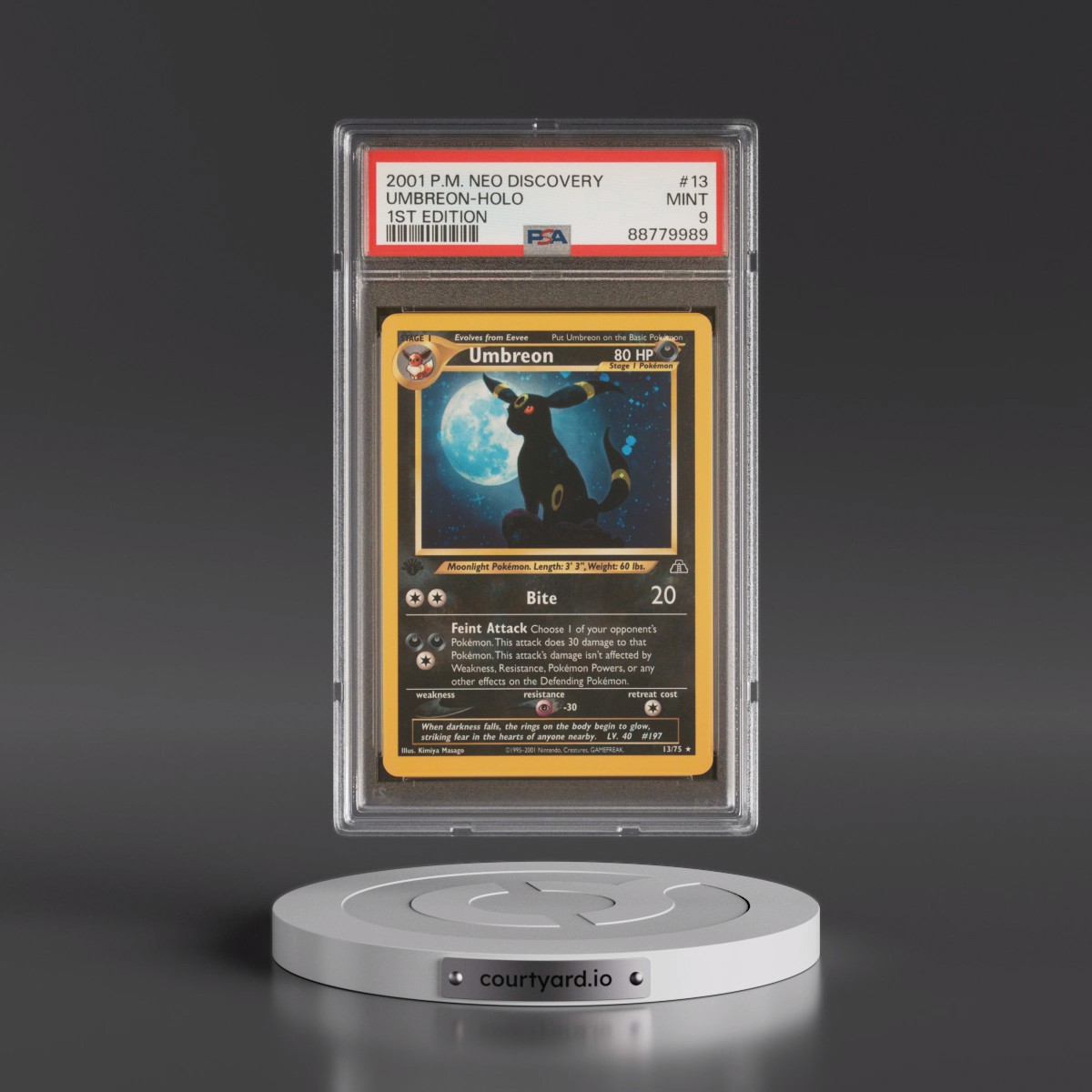 2001 Pokémon Neo Discovery #13 Umbreon - 1st Edition Holo (PSA 9 MINT)