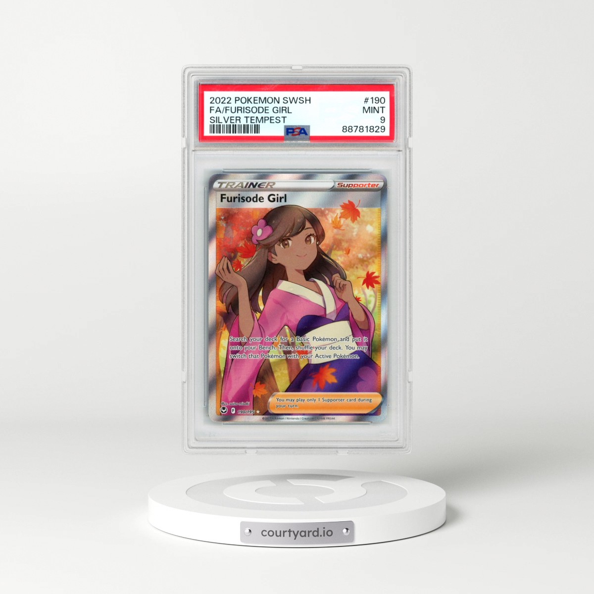 2022 Pokémon Sword & Shield Silver Tempest #190 Furisode Girl - Full Art (PSA 9 MINT)
