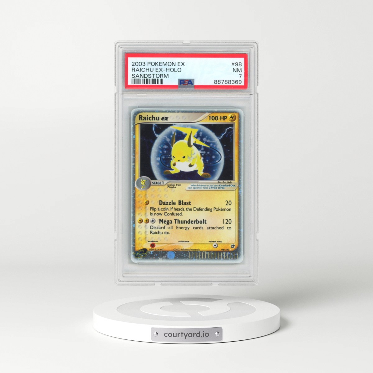2003 Pokémon EX Sandstorm #98 Raichu EX - Holo Holo (PSA 7 NM)