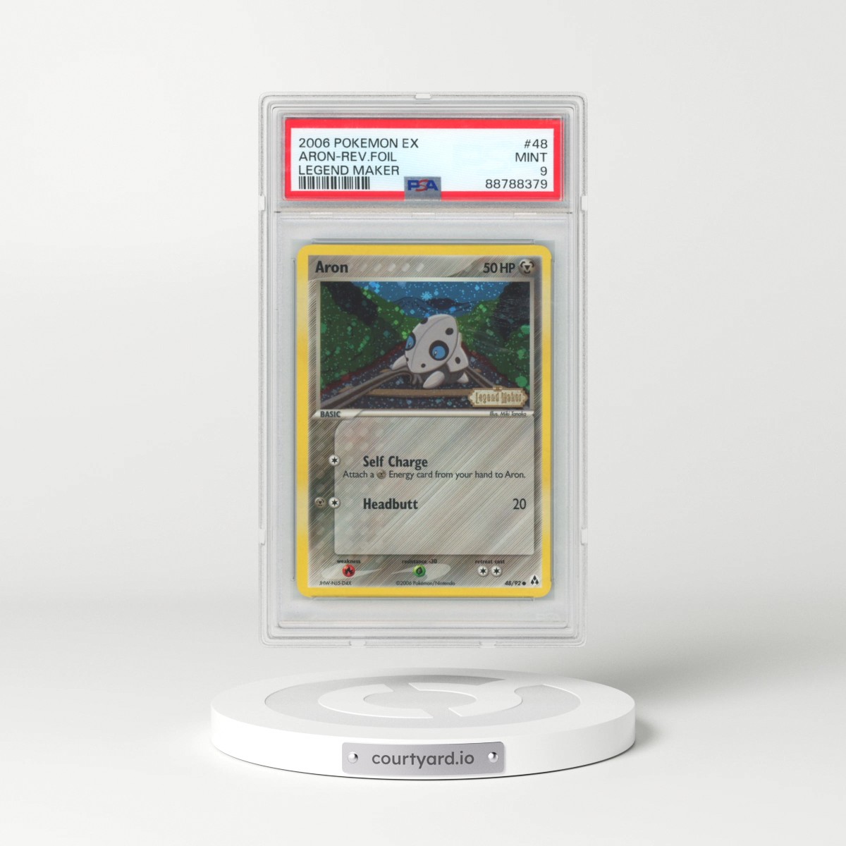2006 Pokémon EX Legend Maker #48 Aron - Reverse Foil (PSA 9 MINT)