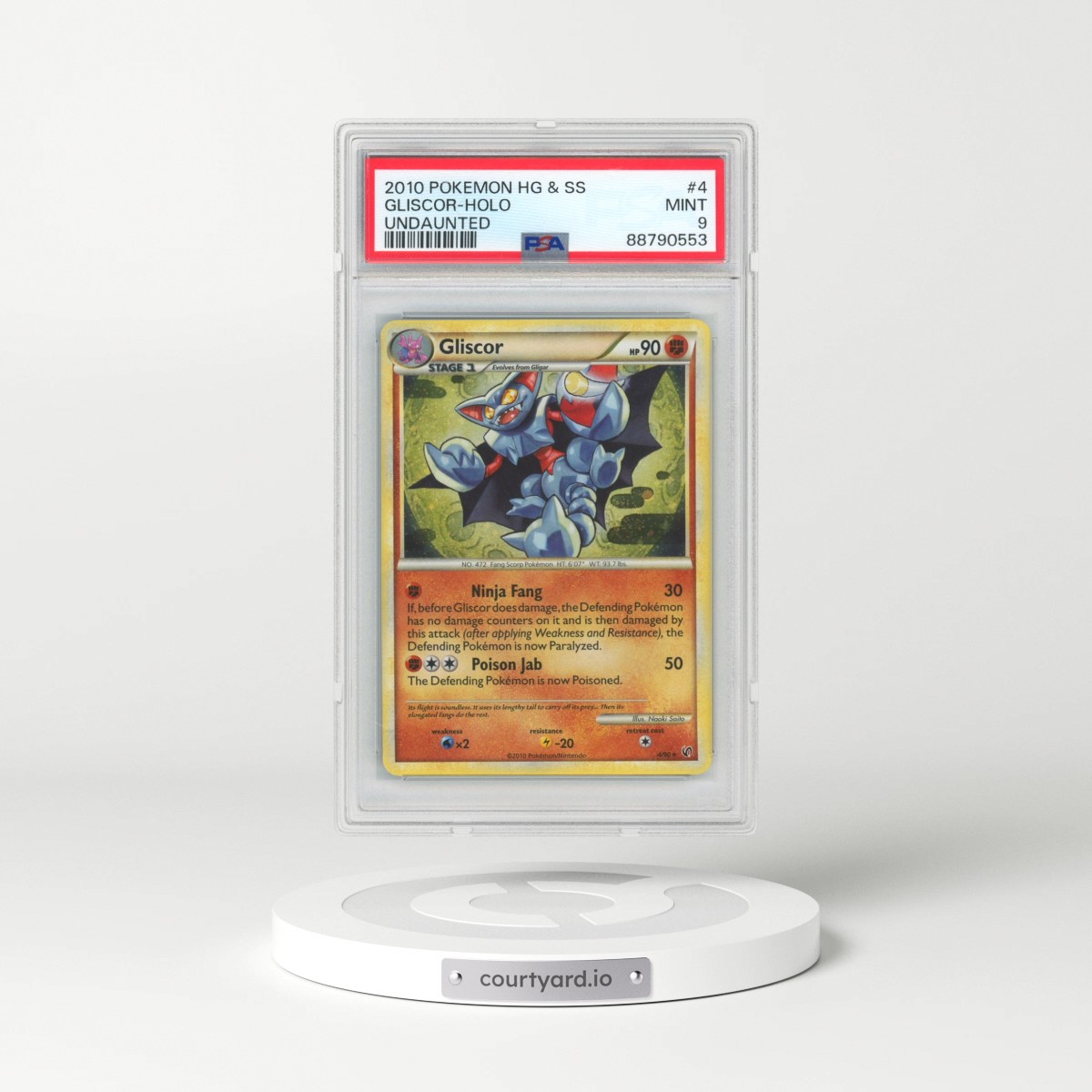 2010 Pokémon Heartgold & Soulsilver Undaunted #4 Gliscor - Holo (PSA 9 MINT)