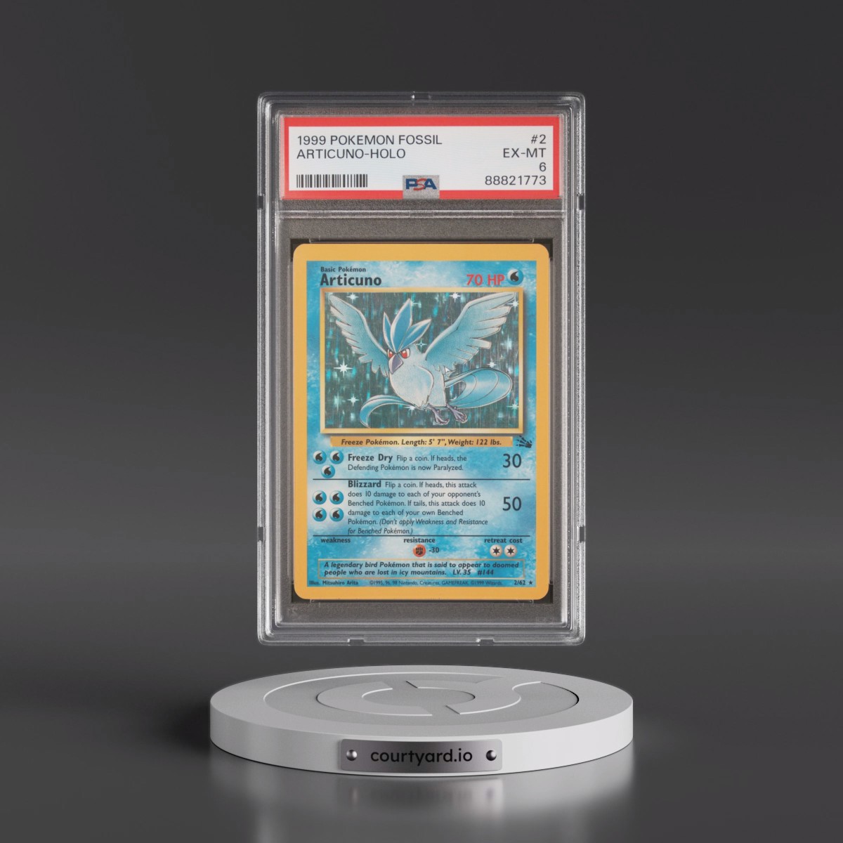 1999 Pokémon Fossil #2 Articuno - Holo (PSA 6 EX-MT)