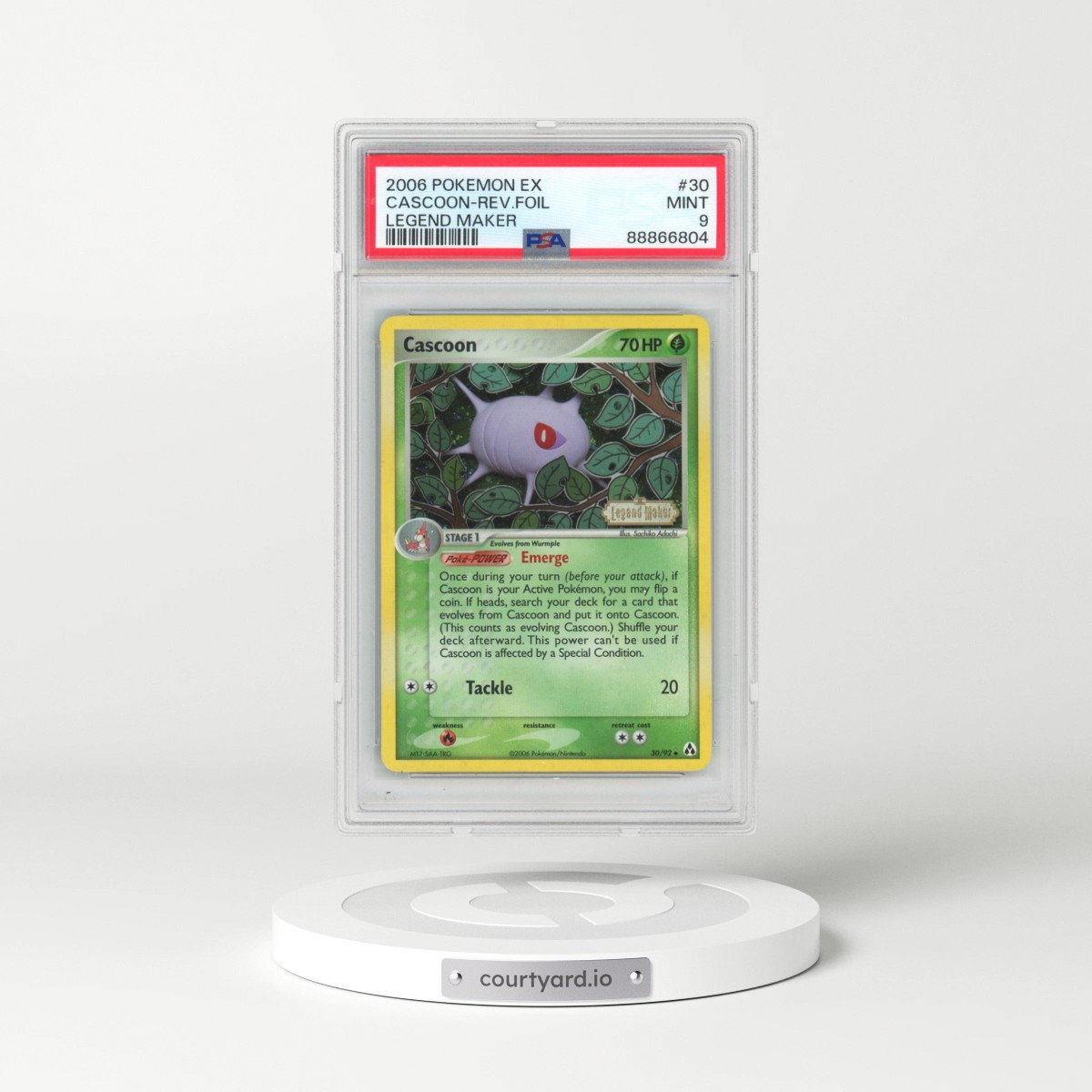 2006 Pokémon EX Legend Maker #30 Cascoon - Reverse Foil (PSA 9 MINT)