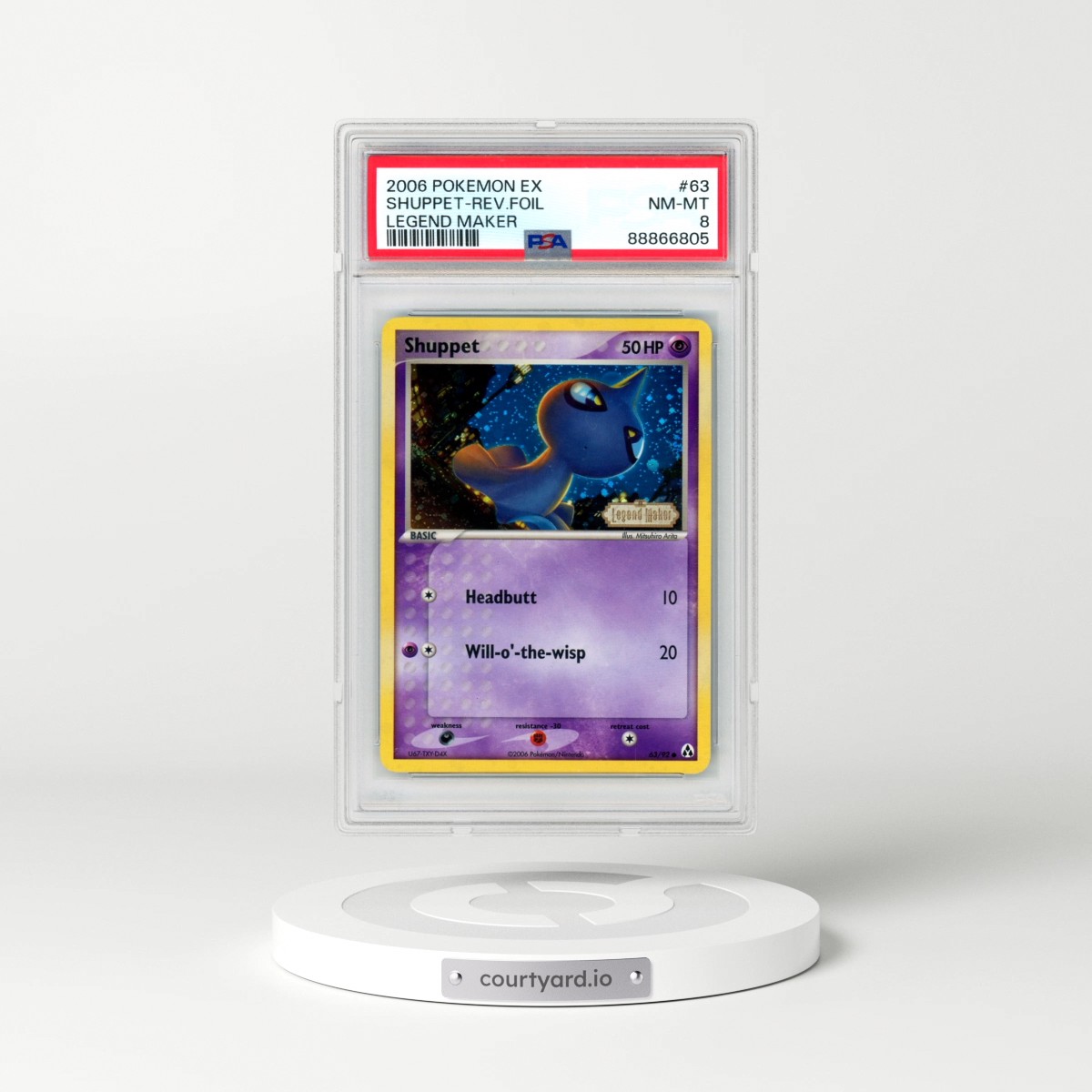 2006 Pokémon EX Legend Maker #63 Shuppet - Reverse Foil (PSA 8 NM-MT)