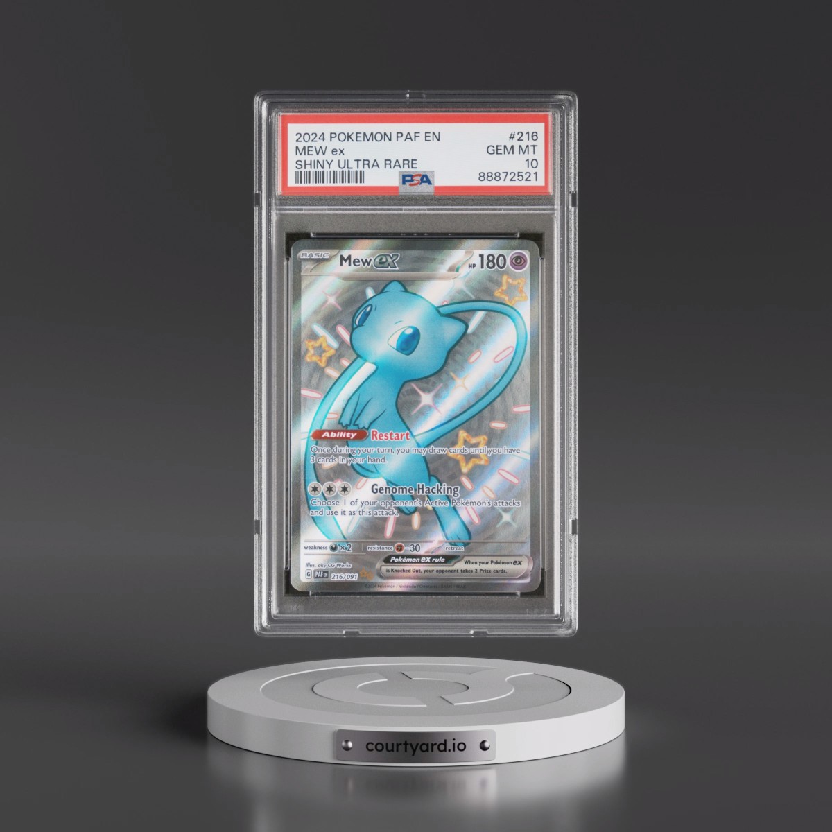 2024 Pokémon Paf EN-Paldean Fates #216 Mew EX - Holo Shiny Ultra Rare (PSA 10 GEM MINT)