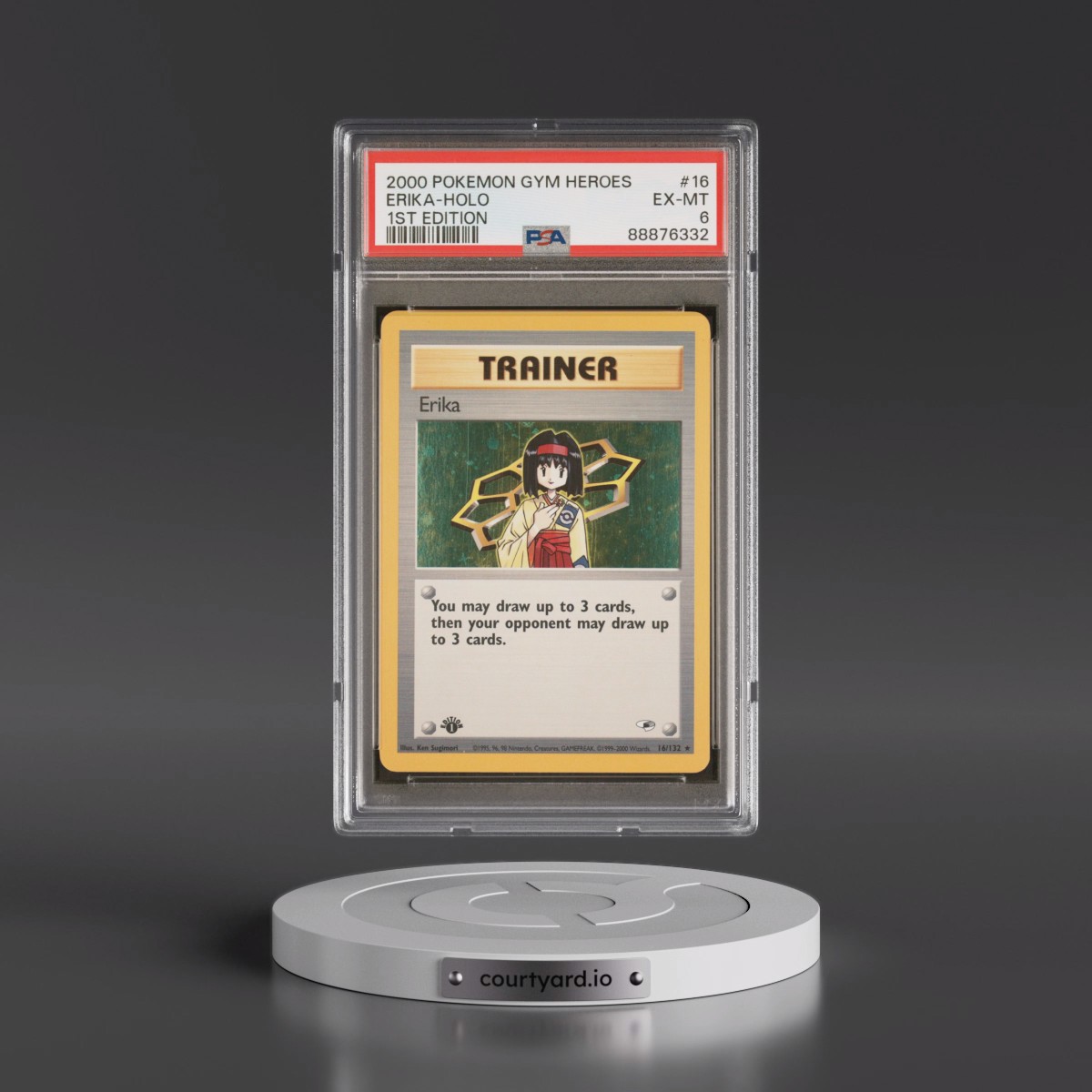 2000 Pokémon Gym Heroes #16 Erika - 1st Edition Holo (PSA 6 EX-MT)