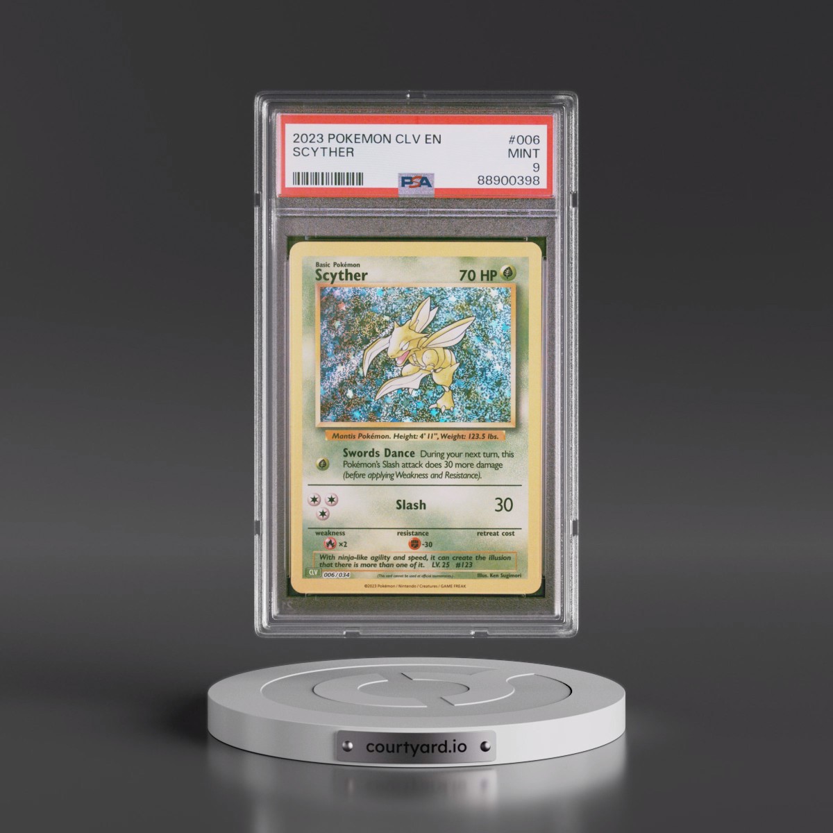 2023 Pokémon CLV-Trading Card Game Classic Venusaur & Lugia EX Deck #006 Scyther (PSA 9 MINT)