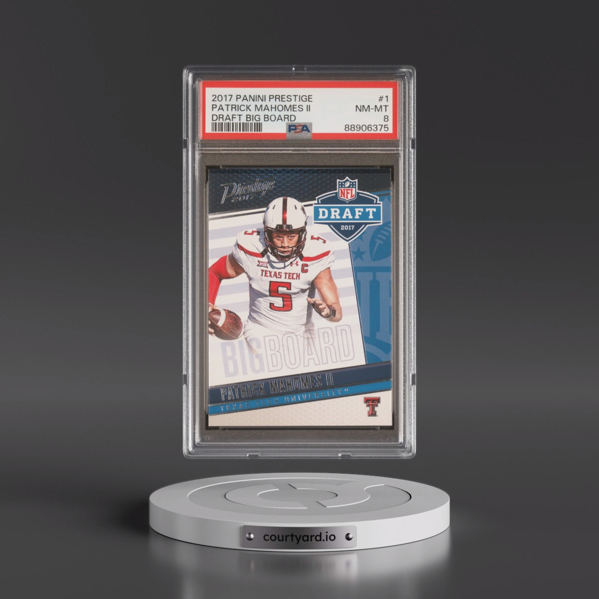 2017 Panini Prestige Draft Big Board #1 Patrick Mahomes II (PSA 8 NM-MT)