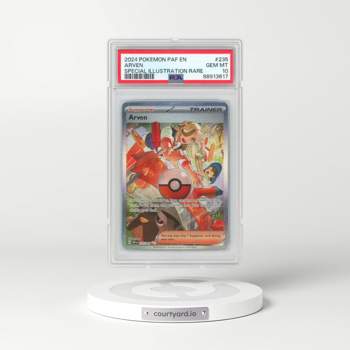 2024 Pokémon Paf EN-Paldean Fates #235 Arven - Special Illustration Rare (PSA 10 GEM MINT)