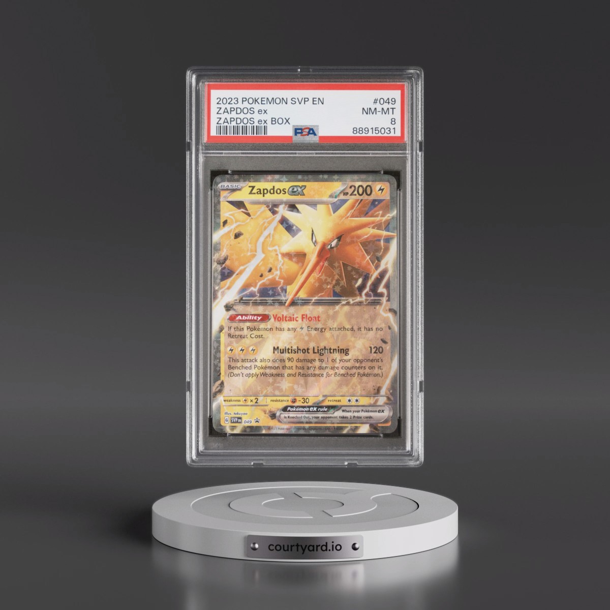 2023 Pokémon Svp EN-SV Black Star Promo #049 Zapdos EX - Holo Zapdos EX Box (PSA 8 NM-MT)