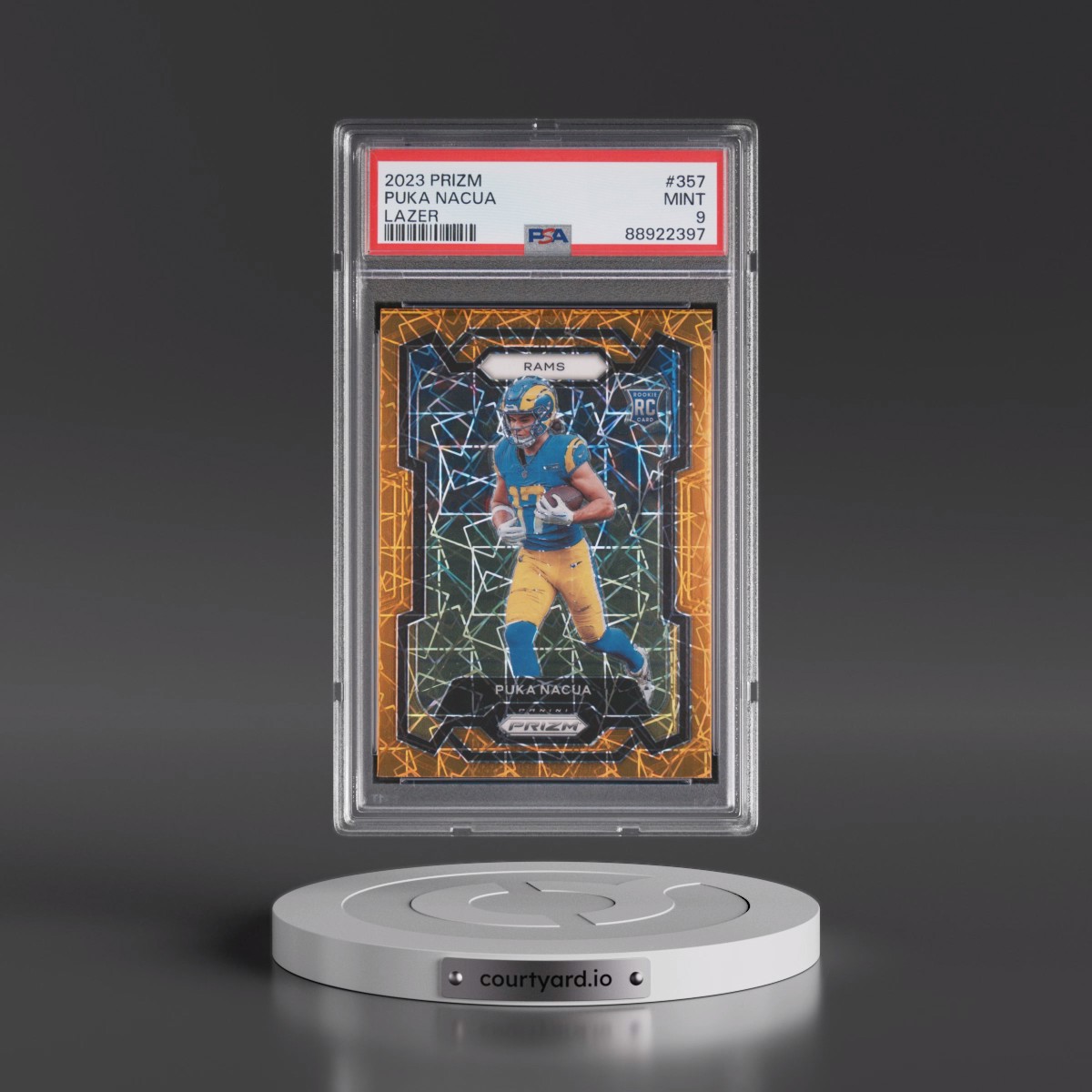 2023 Panini Prizm #357 Puka Nacua - Lazer Prizm (PSA 9 MINT)