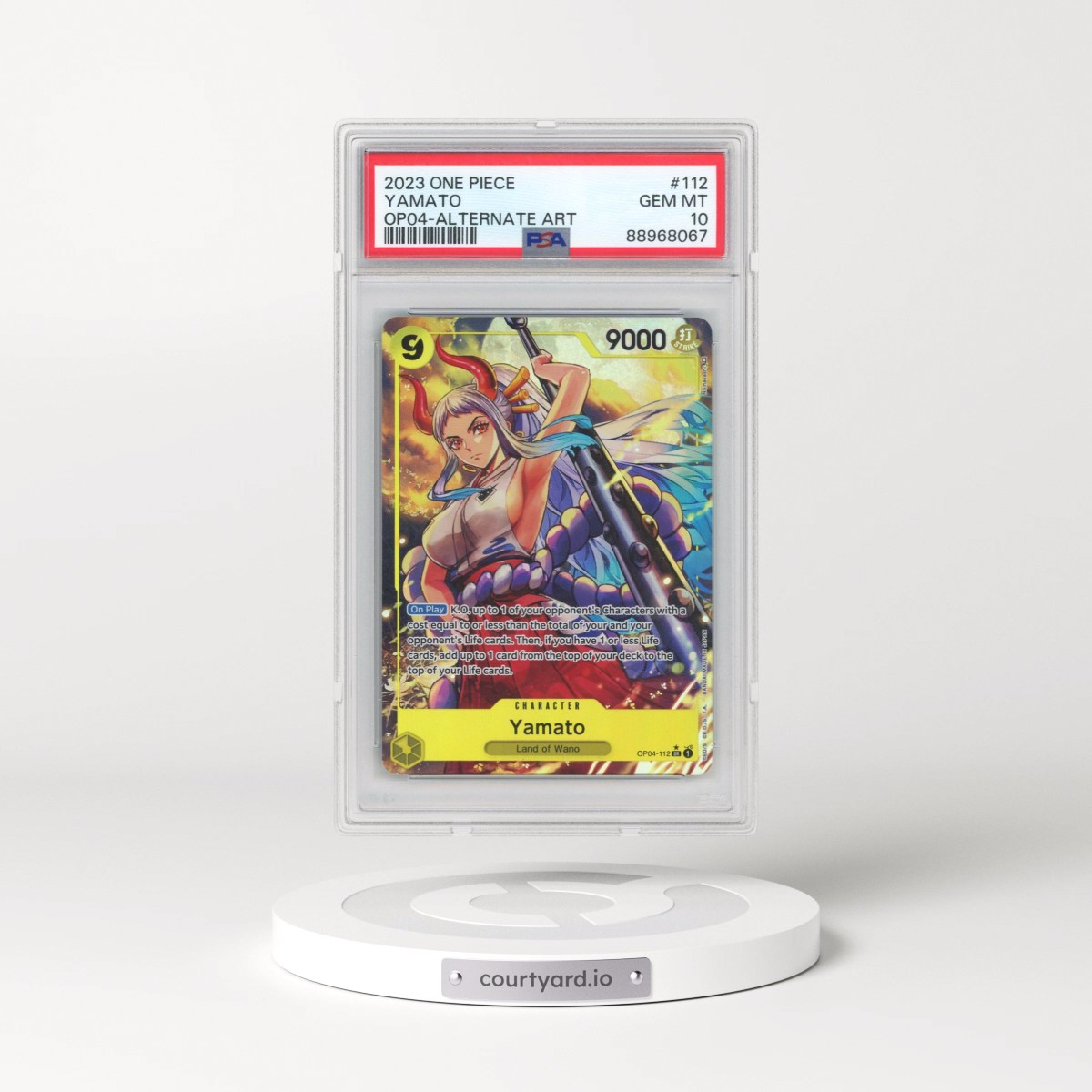 2023 One Piece OP04-Kingdoms of Intrigue #112 Yamato - Alternate Art (PSA 10 GEM MINT)