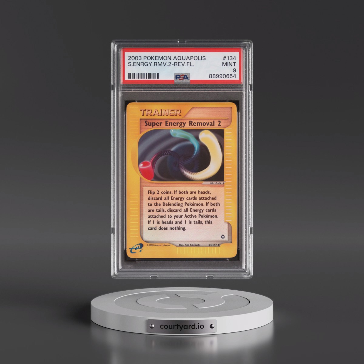 2003 Pokémon Aquapolis #134 Super Energy Removal 2 - Reverse Foil (PSA 9 MINT)