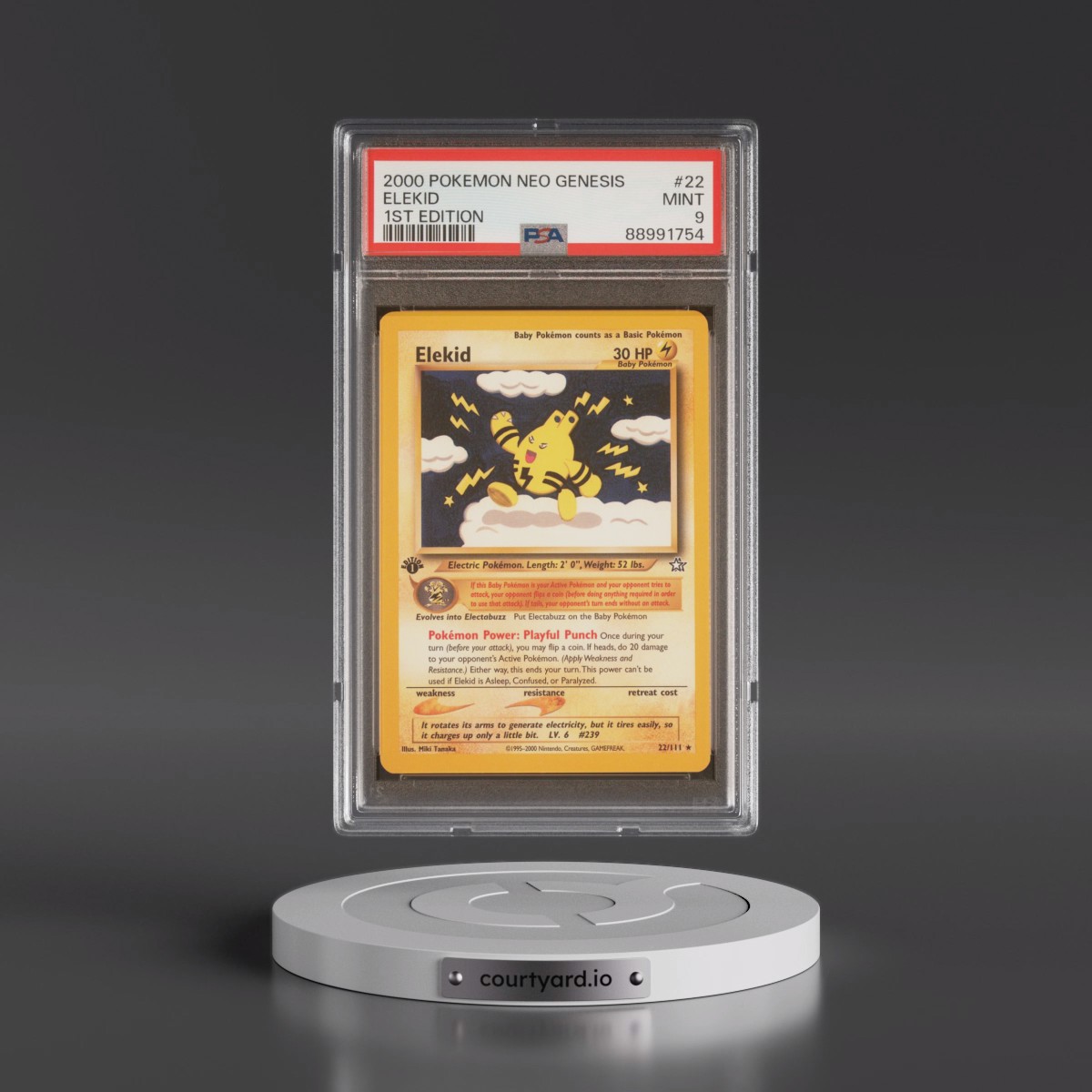 2000 Pokémon Neo Genesis #22 Elekid - 1st Edition (PSA 9 MINT)