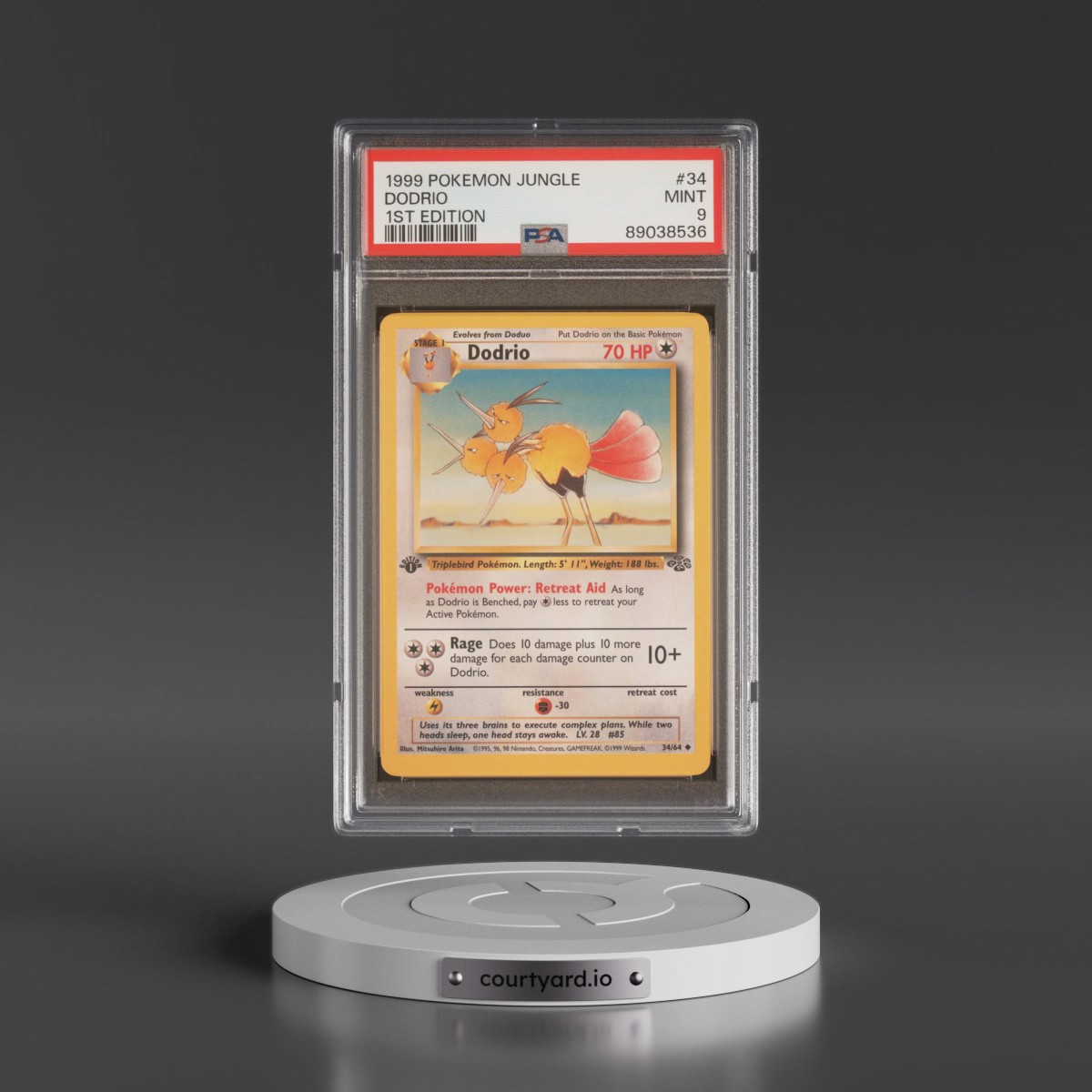 1999 Pokémon Jungle #34 Dodrio - 1st Edition (PSA 9 MINT)
