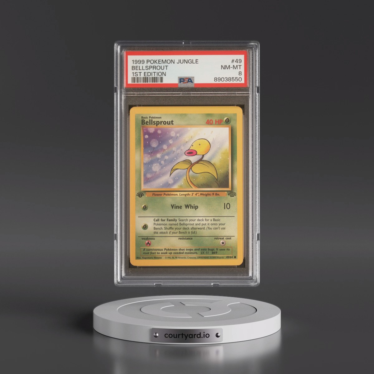1999 Pokémon Jungle #49 Bellsprout - 1st Edition (PSA 8 NM-MT)