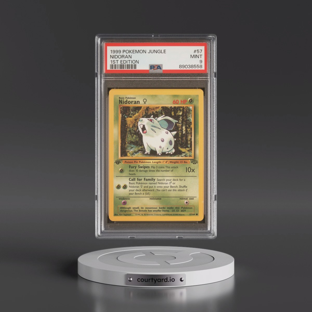 1999 Pokémon Jungle #57 Nidoran - 1st Edition (PSA 9 MINT)