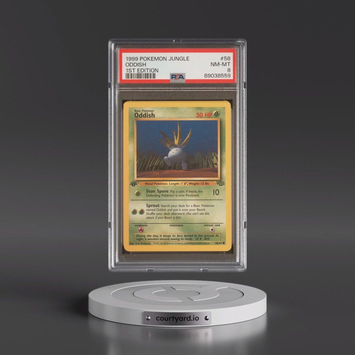 1999 Pokémon Jungle #58 Oddish - 1st Edition (PSA 8 NM-MT)