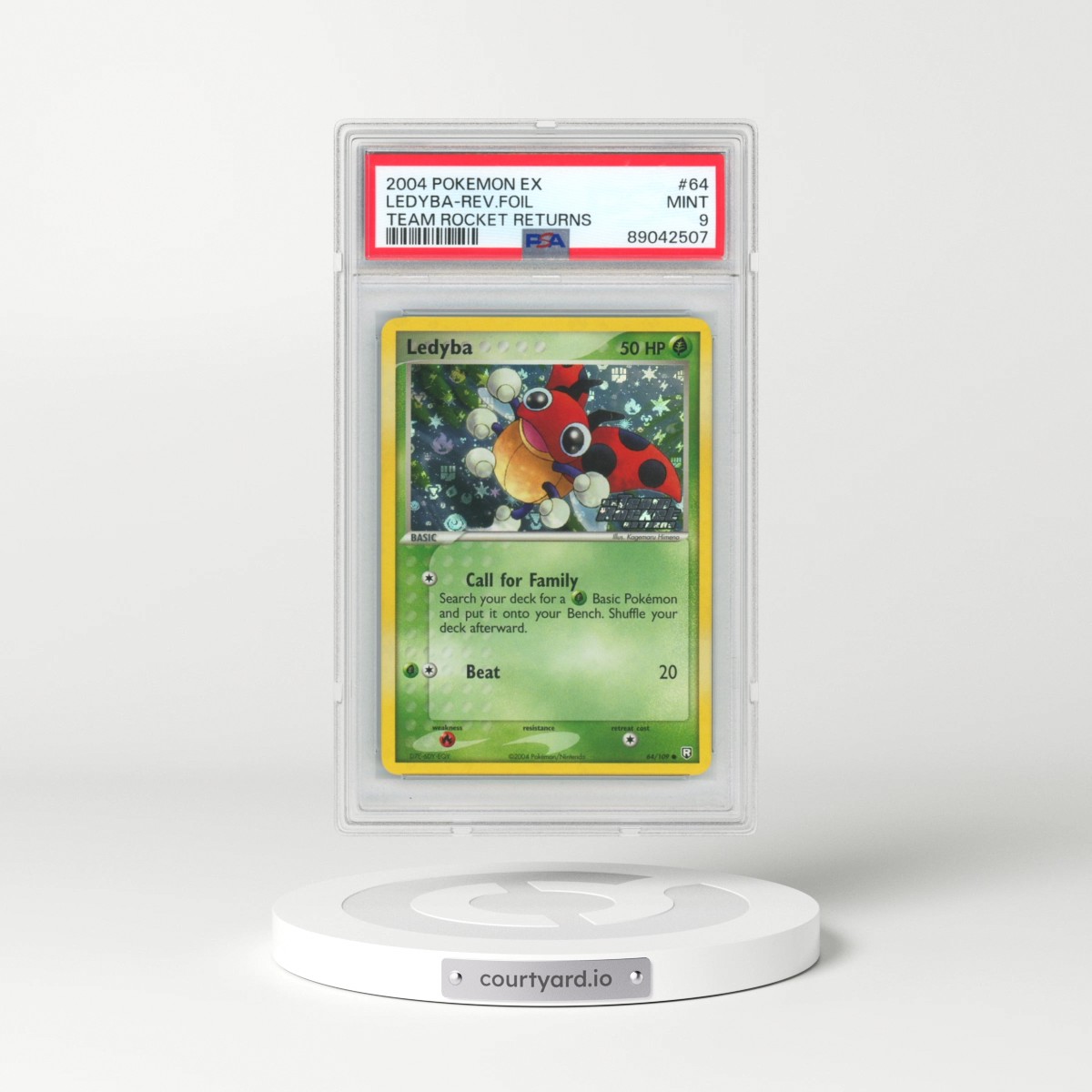 2004 Pokémon EX Team Rocket Returns #64 Ledyba - Reverse Foil (PSA 9 MINT)