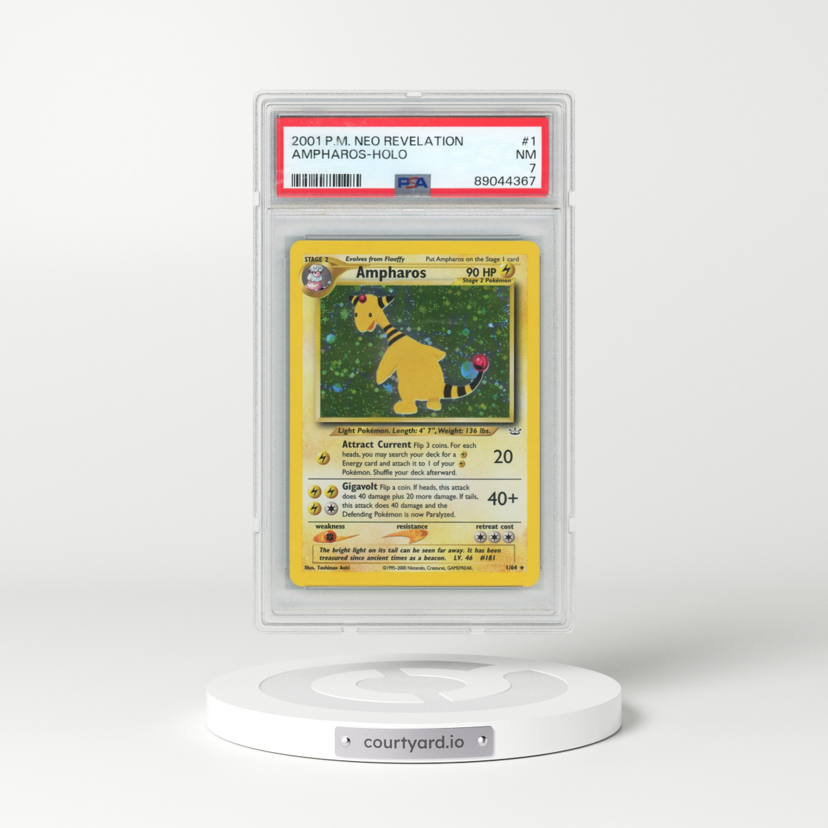 2001 Pokémon Neo Revelation #1 Ampharos - Holo (PSA 7 NM)