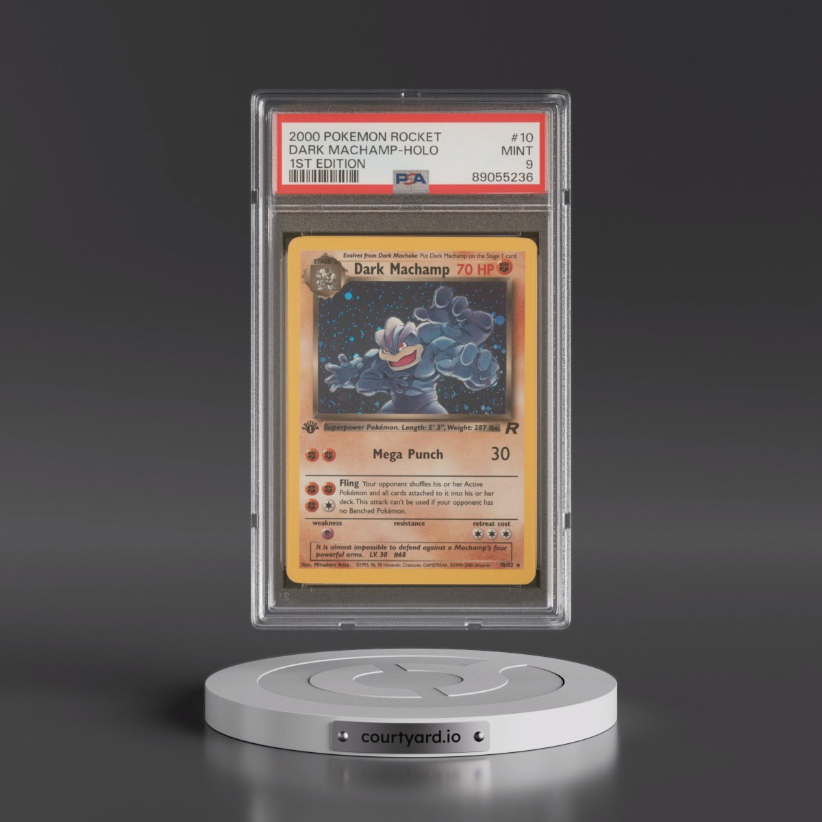 2000 Pokémon Rocket #10 Dark Machamp - 1st Edition Holo (PSA 9 MINT)