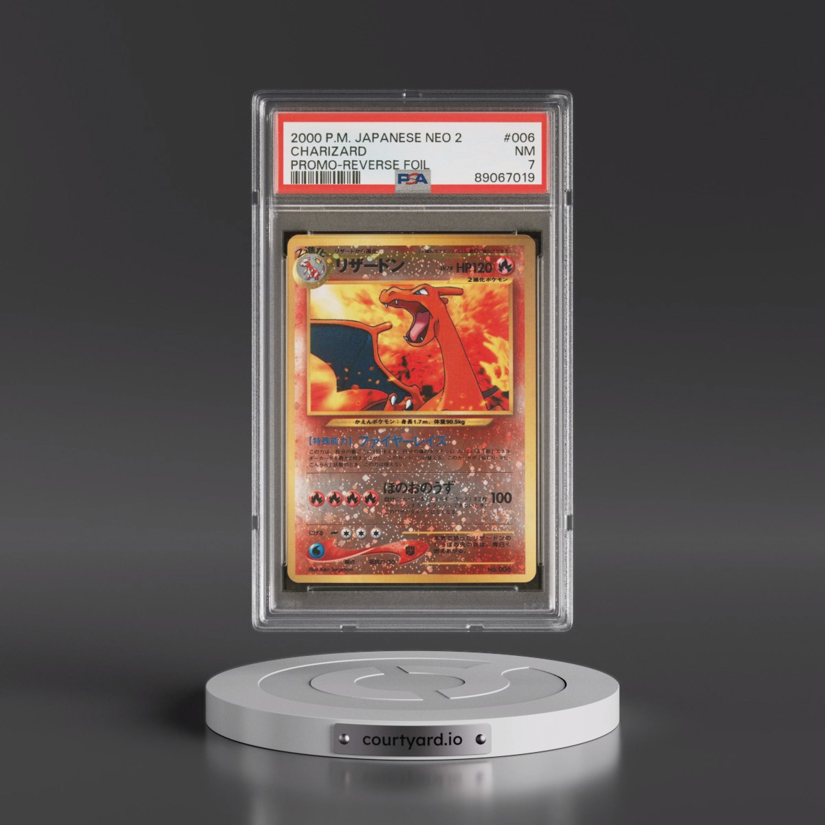 2000 Pokémon Neo 2 Promo #006 Charizard - Reverse Foil (PSA 7 NM)