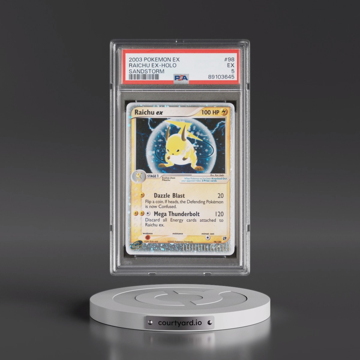 2003 Pokémon EX Sandstorm #98 Raichu EX - Holo Holo (PSA 5 EX)