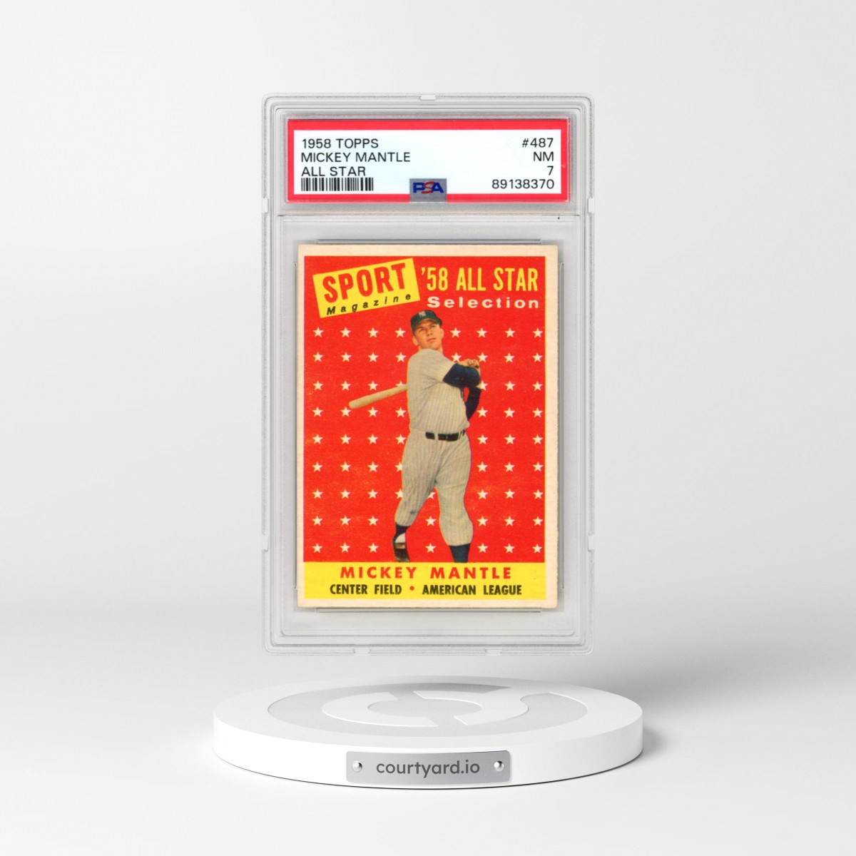 1958 Topps #487 Mickey Mantle - All Star (PSA 7 NM)