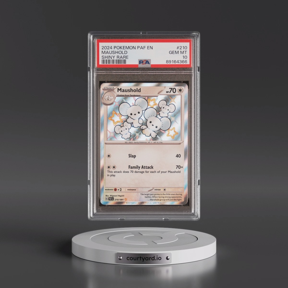 2024 Pokémon Paf EN-Paldean Fates #210 Maushold - Shiny Rare (PSA 10 GEM MINT)